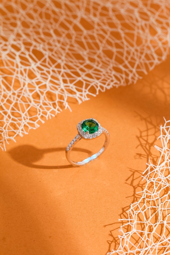 smooth with zircon silver 925 ring