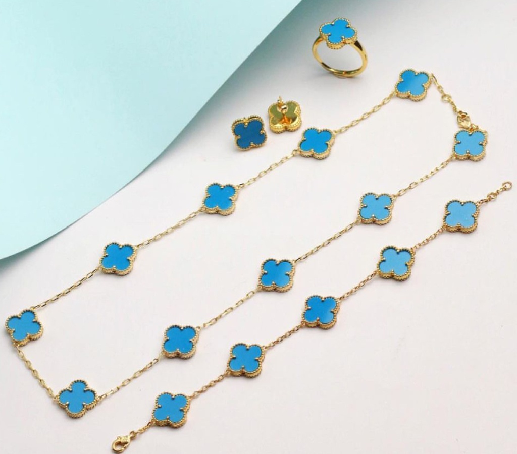 Blue set flower shape