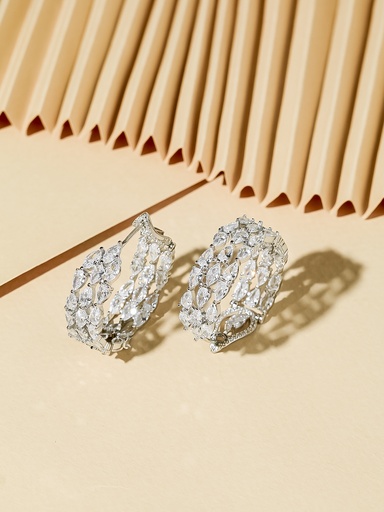 Stunning 3 hoops zircon earrings