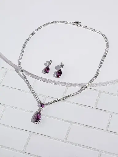 Tennis with drops necklace set