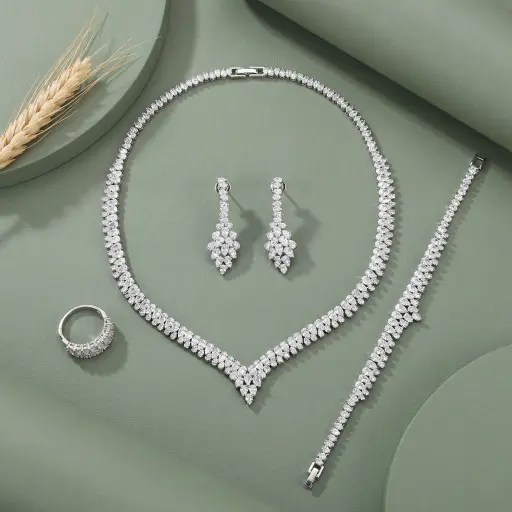 [CN4132] arrow long earrings zircon set