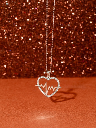Heart beat silver 925 necklace