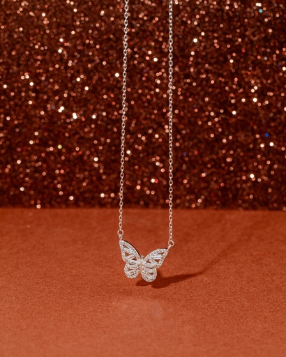 zircon butterfly silver 925 necklace 