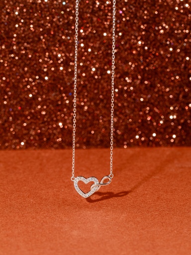 heart infinty silver 925 necklace 