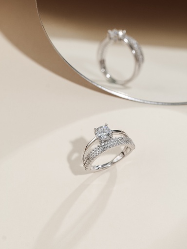 Semi twins elegant silver 925 ring 