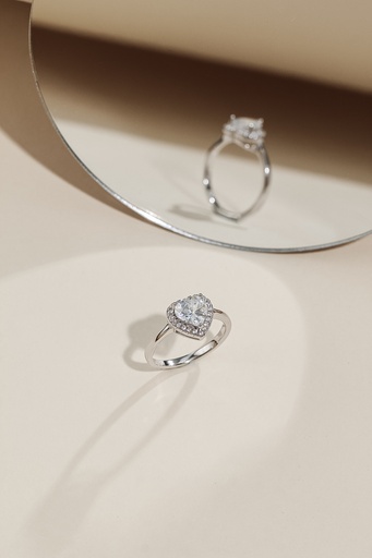 elegant heart shape silver 925 ring S