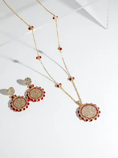 Long round elegant necklace set 