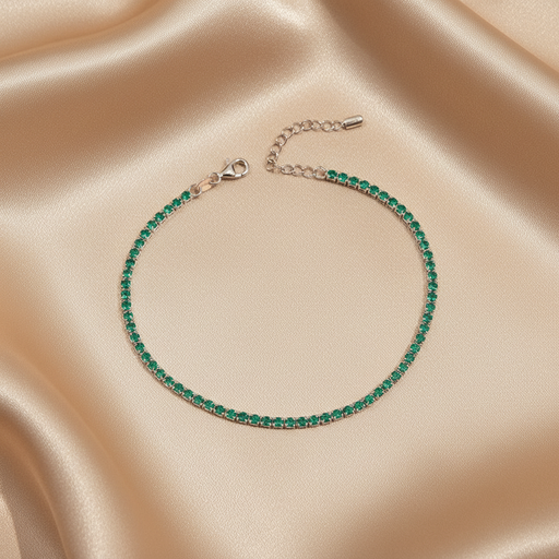 Elegant silver 925 green Tennis bracelet