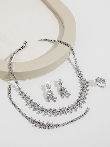 Elegant small leaf zircon set 