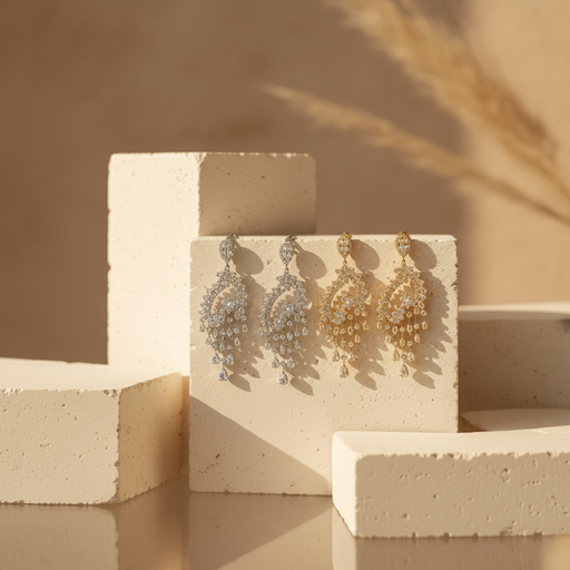 7 lines drops zircon earrings 