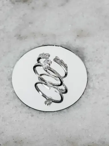 Oval open twins ring silver925 