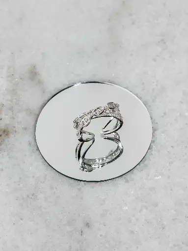 D lock adjustable silver925 ring 