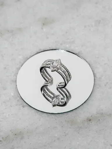 3 lines with drop adjustable silver925 ring 