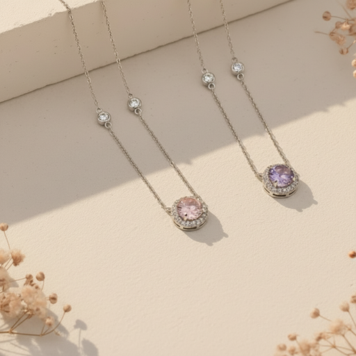 Colored Round silver925 necklace 