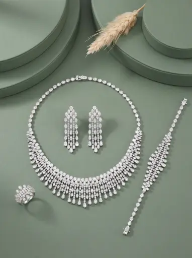 [CN6163] 2side drops heavy zircon set 