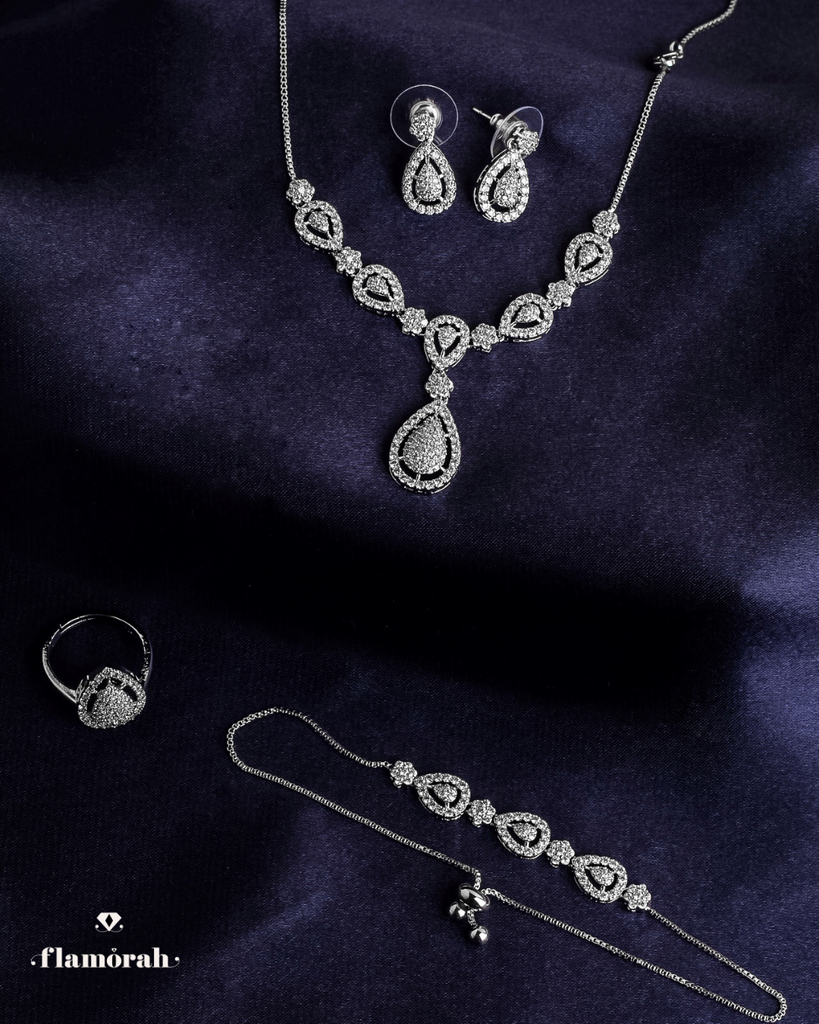 water drop adjustable zircon set 