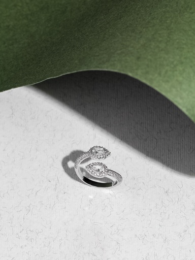 drop Ring White zircon