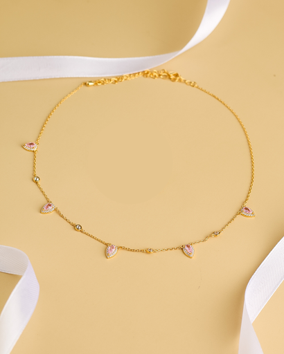 Drop Pink zircon choker 