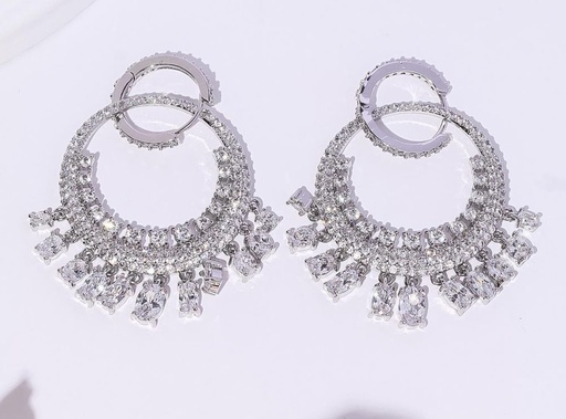[EZ-44-07] 2round white zircon earrings 