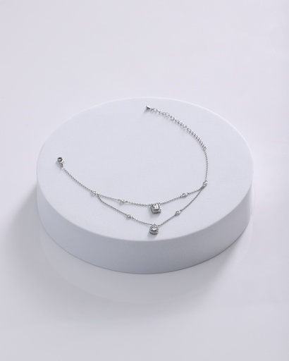 [AK-33-16] drop square anklet