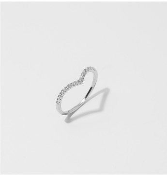 smooth ring v shape silver 925