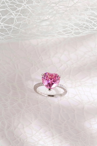[RS-25-31] pink heart silver 925 ring 