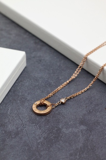 double chain circle necklace