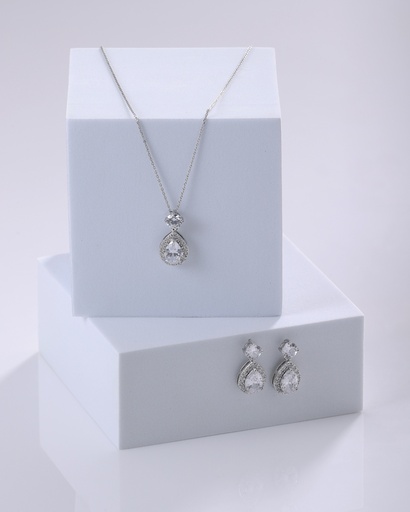 Drop colored zircon necklace set