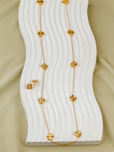 [SN-03-38] Long necklace flower shape with earrings
