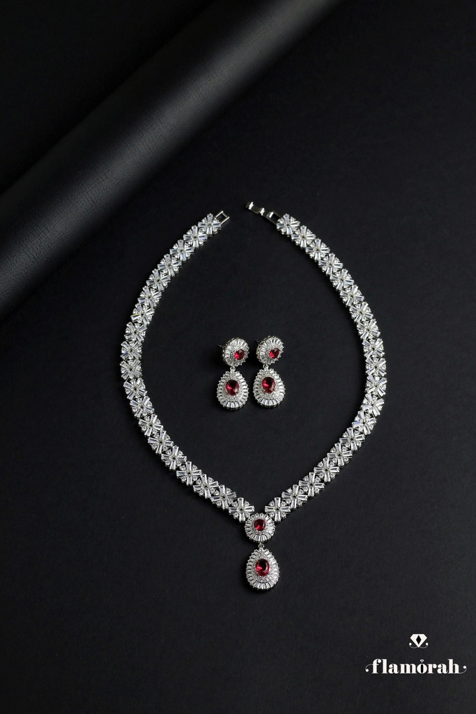 heavy zircon Necklace with earrings