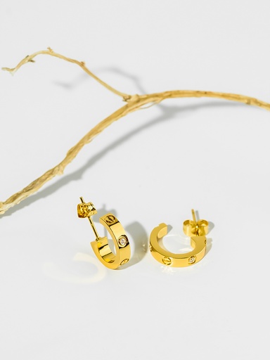 [EP-33-11] Half moon smooth earrings