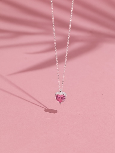 [NS-25-33] heart smooth silver necklace