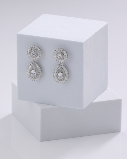 [EZ-44-18] Big round drop zircon earrings