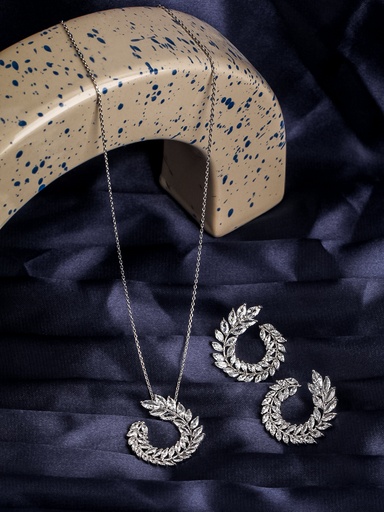 Leaf circle shape necklace set