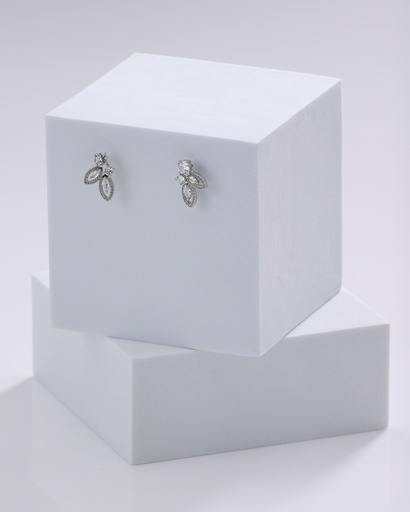 [EZ-44-05] 2 small leaves zircon earrings
