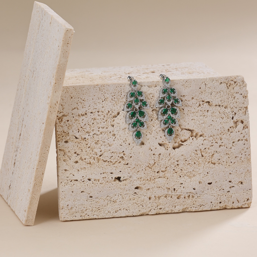 [EZ-44-19] Big tree shape zircon earrings