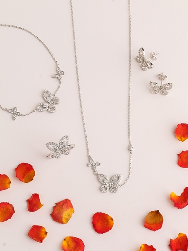 [SN-03-15] Butterfly zircon necklace set