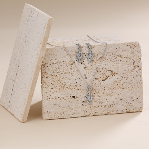 [SN-03-64] smooth 4drops elegant necklace set