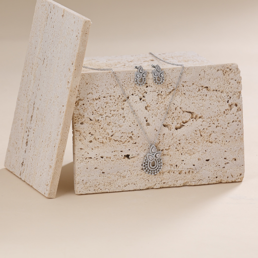 Elegant 3drops round necklace with earrings