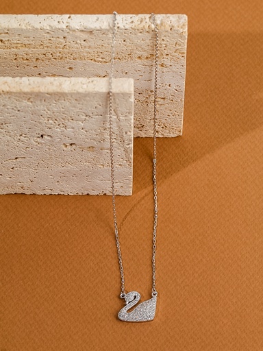 [NS-25-17] Pretty swan silver 925 necklace