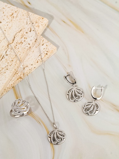 [SS-25-18] Round drops silver 925 set .