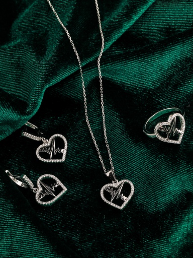 [SS-25-10] Heart rate smooth silver 925 set.