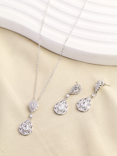 [SN-03-72] white drops necklace set