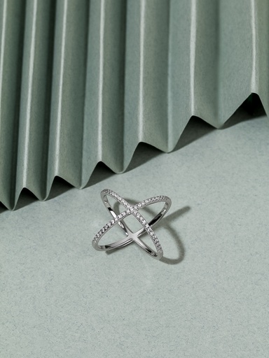 [RS-25-20] X shaped silver 925 ring