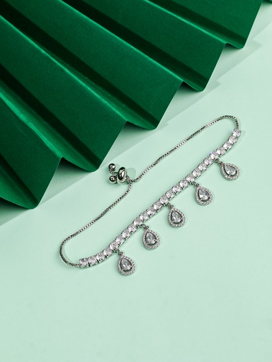 [BJ-11-12] Adjustable tennis bracelet with drops