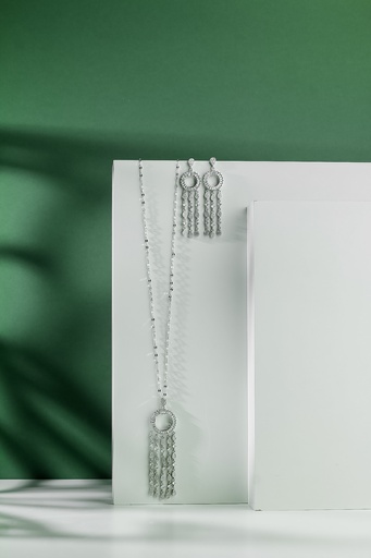 [SN-03-25] Elegant loop long necklace set