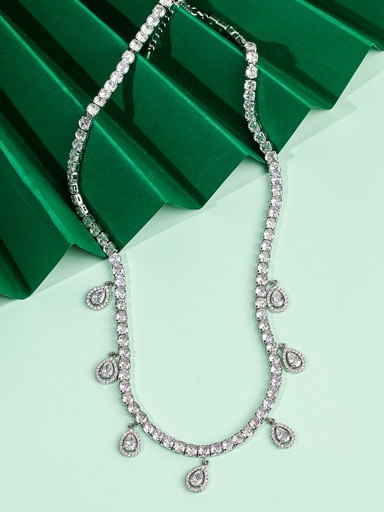 [CH-03-26] Tennis with drops zircon choker