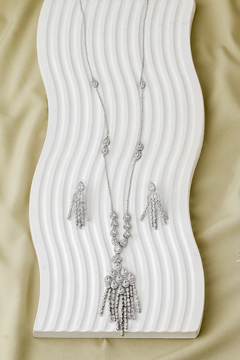 [SZ-44-14] 9 lines drop long zircon set