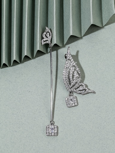 Butterfly white zircon earrings