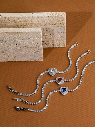 [BZ-44-09] Heart tennis bracelet